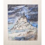 Baberowsky, Waltraud (*1936), wohl Le-Mont-Saint Michel in der Normandie (1987),Aquarell/