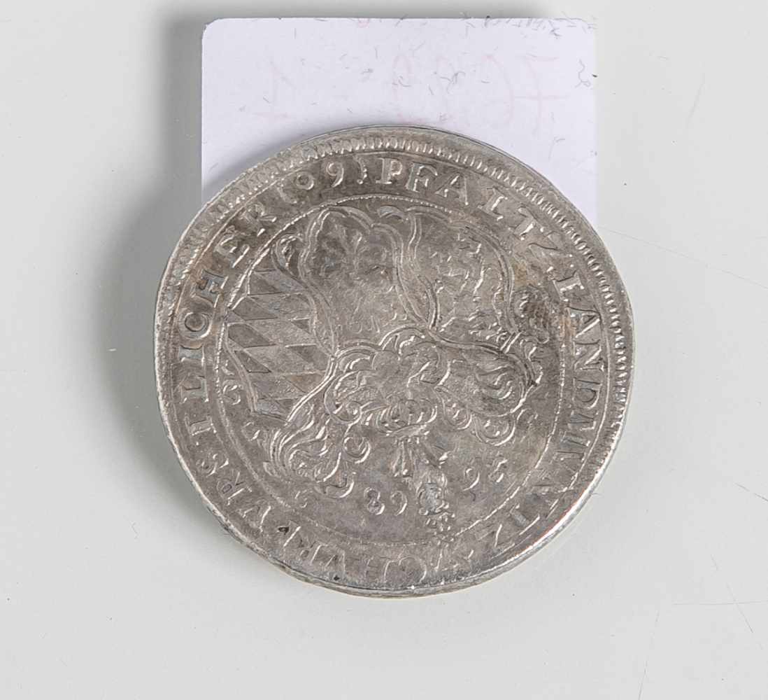 Münze "Churfurstlicher Pfaltzlandmuntz", wohl 1 Gulden zu 60 Kreuzern (1668), Silber,"Archith: et: