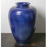 Bodenvase (Altstätten, Allgäuer Keramik), blau glasierte Amphore, Us. m. Herstellermarke,Handarbeit,