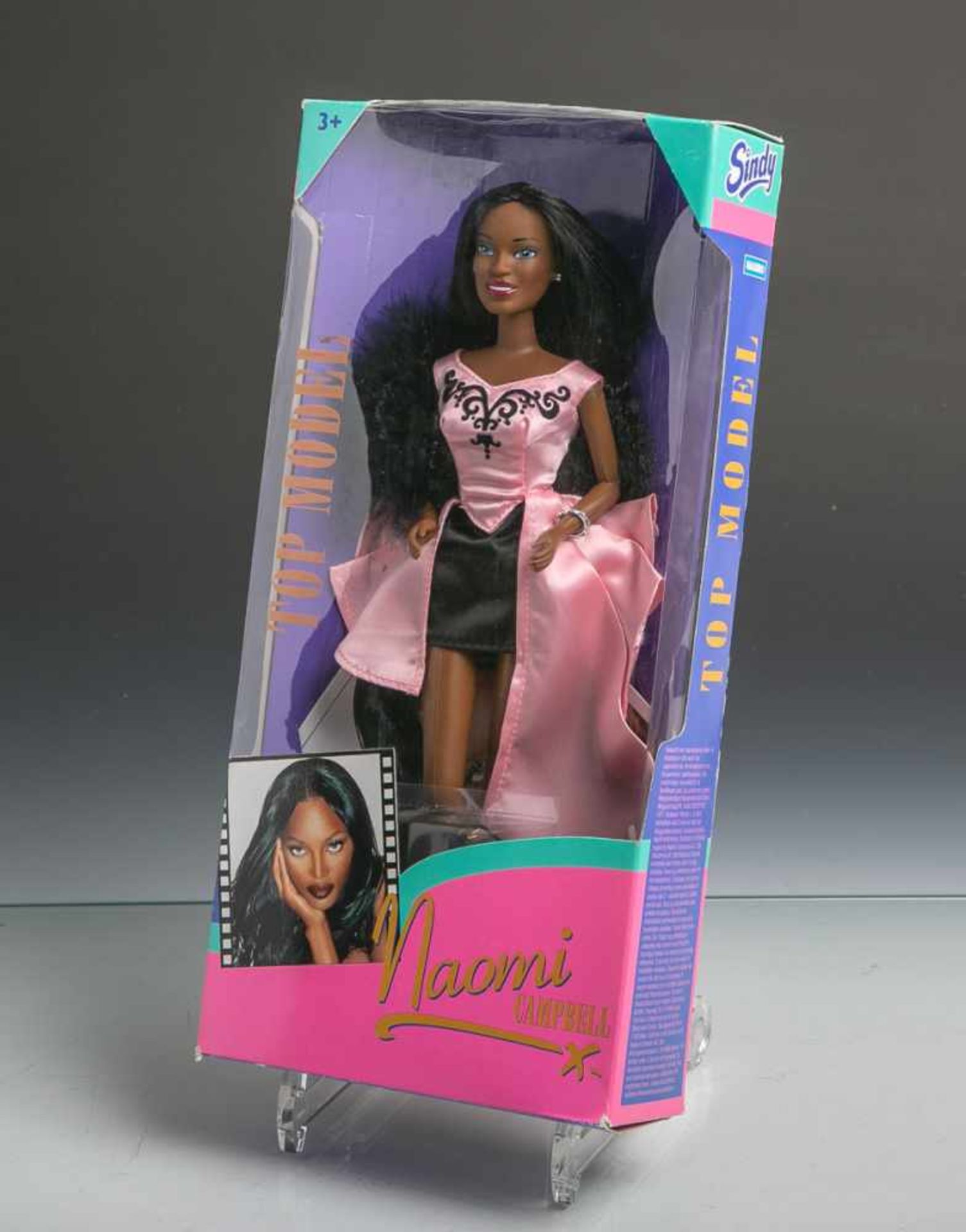 Modelpuppe "Naomi Campbell" (Hasbro, 1995), Top Model Collection, orig. Zubehör inkl.Infokarte u.