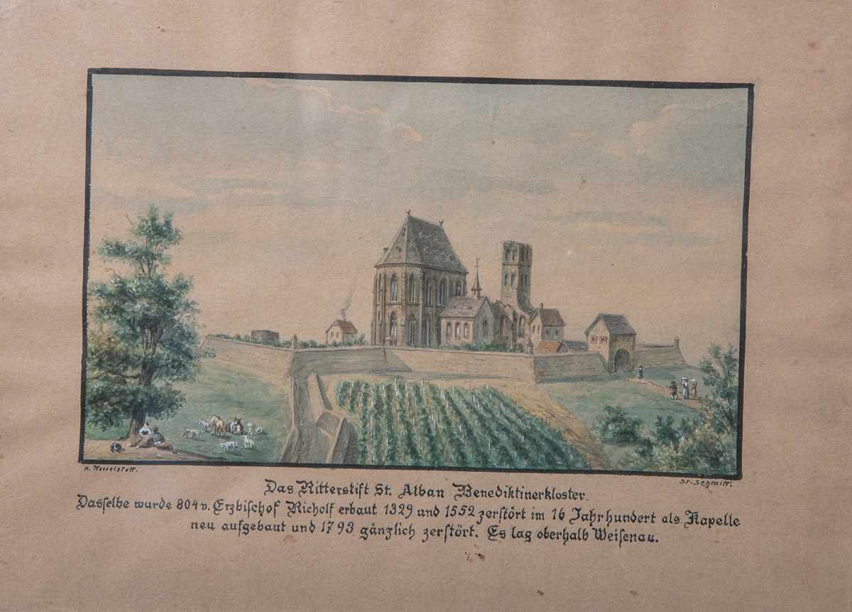 Schmitt (19./20. Jahrhundert), bez. "Das Ritterstift St. Alban Benediktinerkloster",