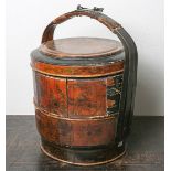 Speisebehälter für eine Hochzeit (wohl China, 19. Jahrhundert), dreiteilig aus Bambusholz(