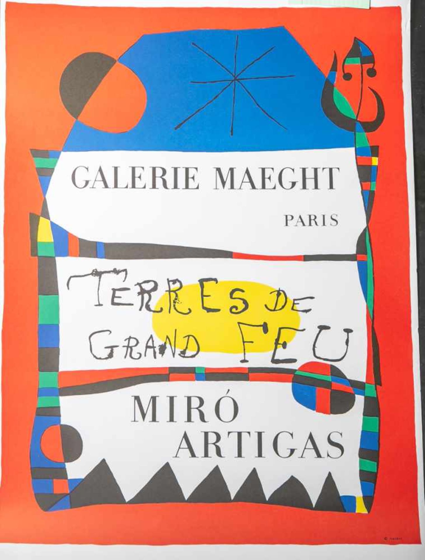 Terres de Grand Feu: Miró Artigas (Ausstellungsplakat), Galerie Maeght Paris, Größe ca. 75x 53