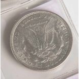 One Dollar "Liberty" (USA, 1921), Silber, Morgan Dollar, "E. Pluribus Unum",Münzprägestätte: M,