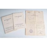 Konvolut von 5 Dokumenten (Drittes Reich), bestehend aus: 1x Einberufung zumLanddiensteinsatz der