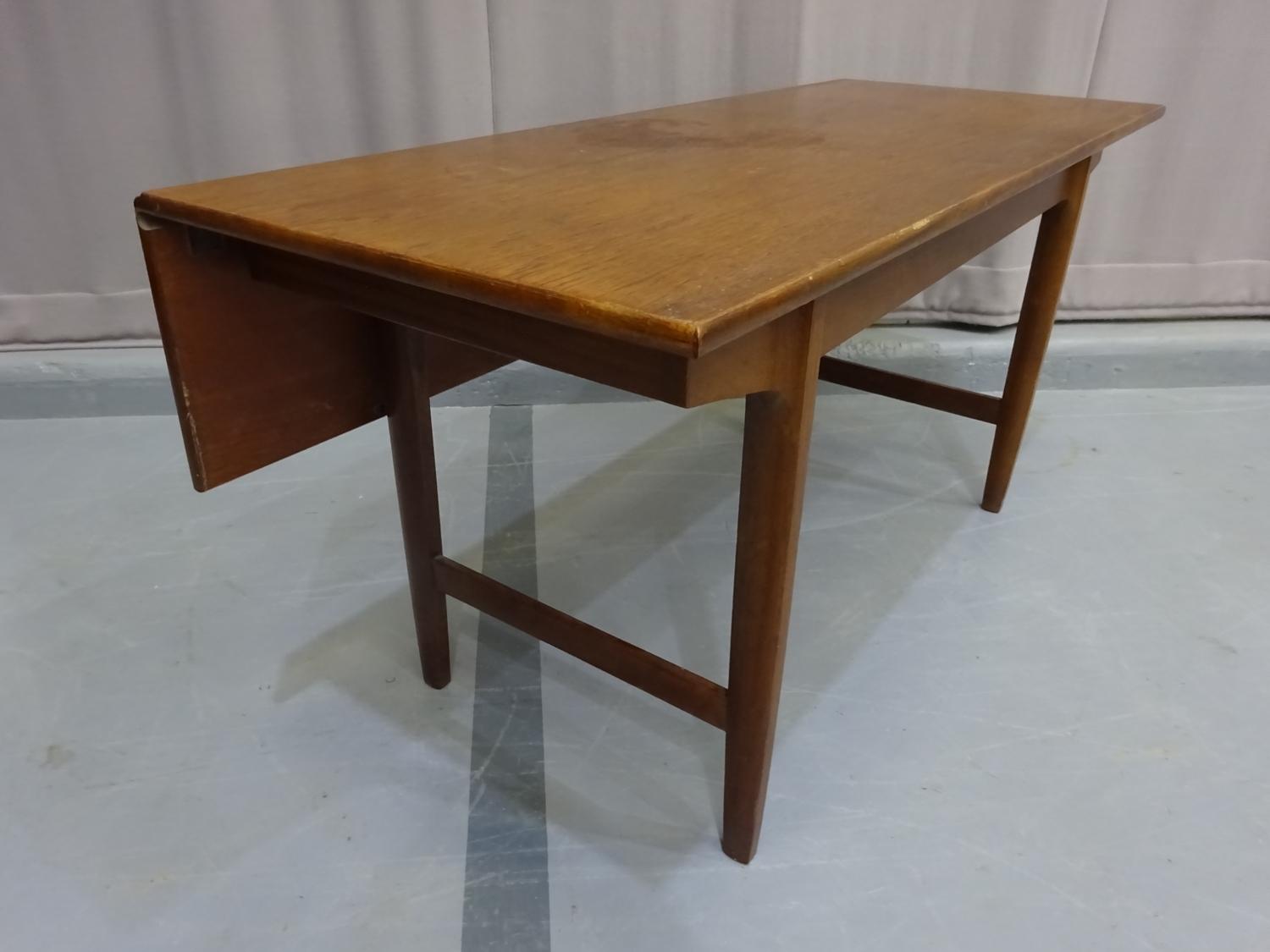 Mid Century Solid Wood Drop Leaf Dining Table - Image 3 of 7