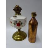 Victorian paraffin lamp & Copper hot water bottle