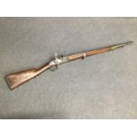 An 1812 French flintlock rife stamped 'Maubery Manuf Imp' the stock stamped 'EF 1812'