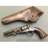 A London Addless Colt patent revolver stamped 'Colt Patent 681' to barrell with US military holster