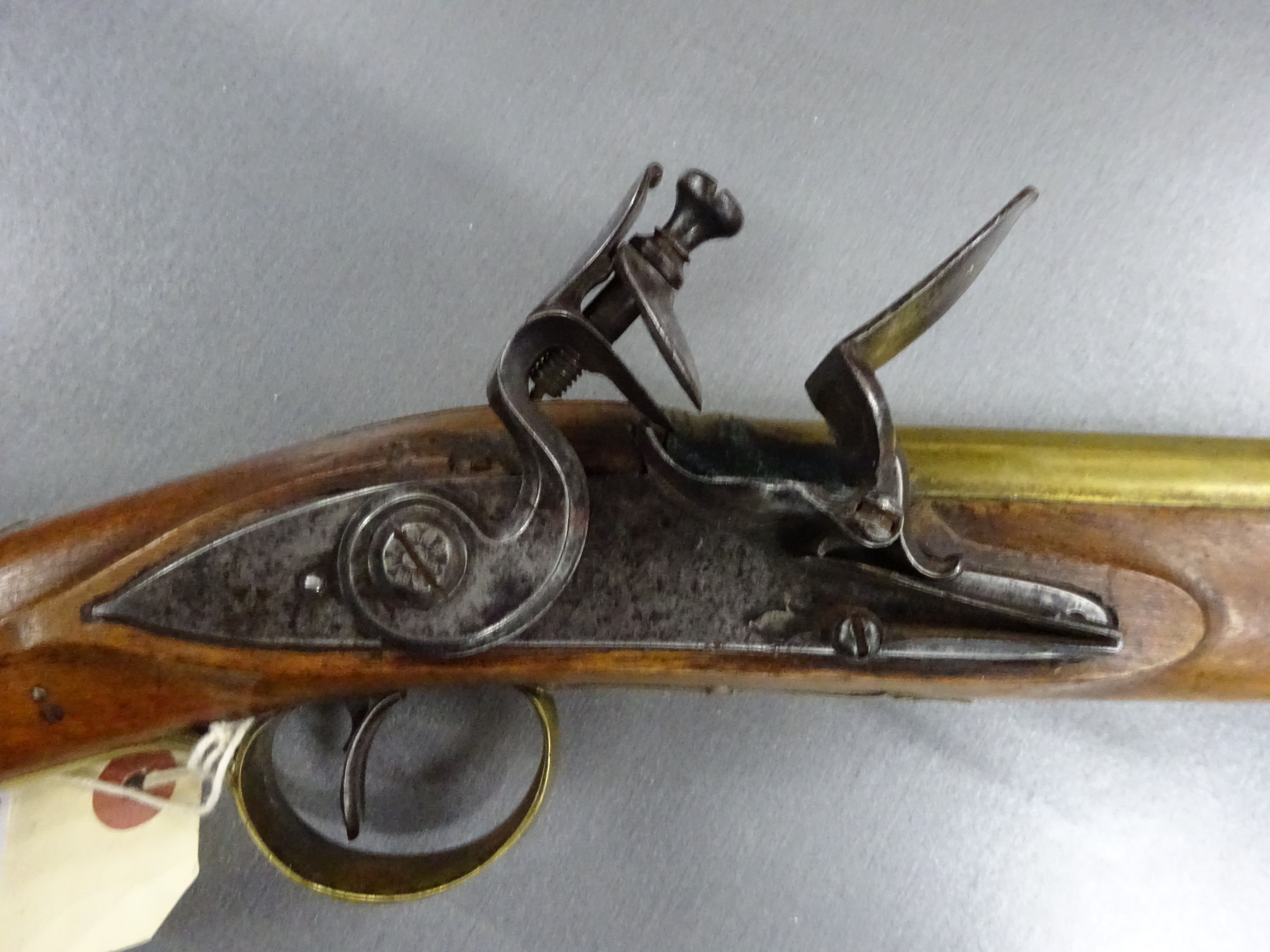 A small decorative Continental Blunderbuss Flintlock pistol with cast barrel and shagreen stock. - Image 5 of 8