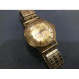 18ct, gold Valory Geneve wristwatch stamped 'Valory Swiss 15ct. 0.740' with gold plated bracelet