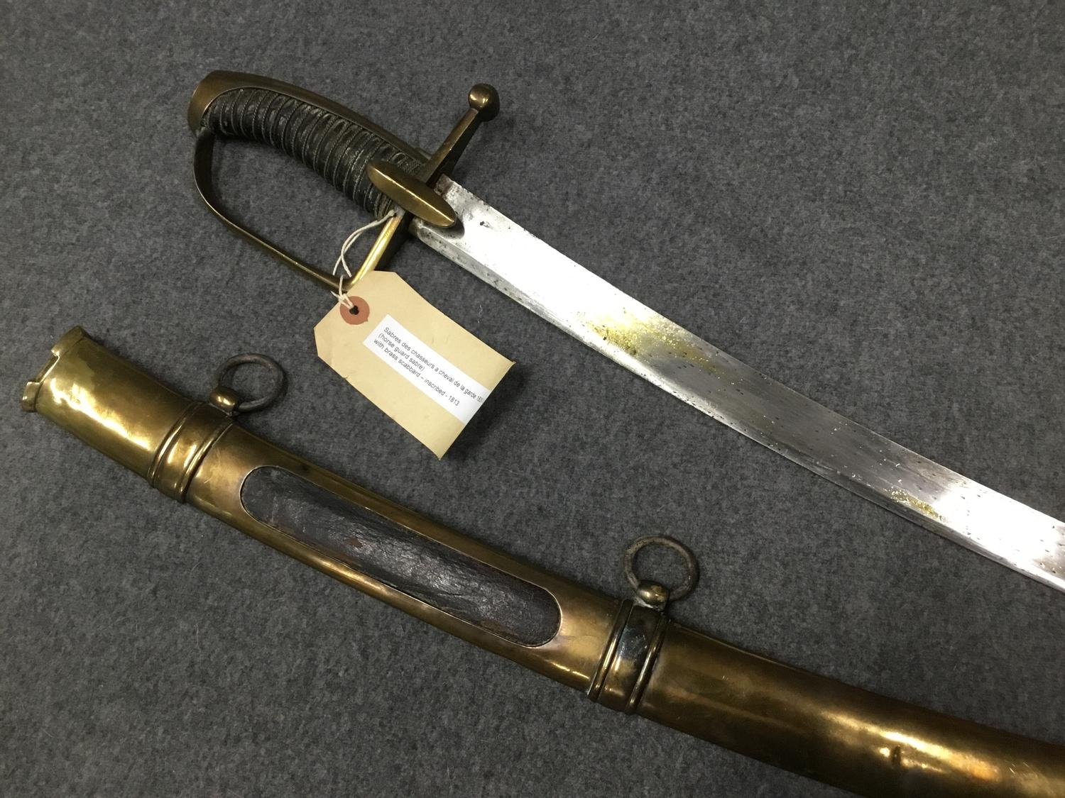 1802 model Sabres des Chasseur a Cheval de la Guard 1800 to 1815 (horse guard sabre) inscribed 1813 - Image 2 of 12