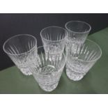 5x WATERFORD CRYSTAL - MAEVE / TRAMORE - Small tumblers