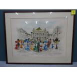 French Artist - Urbain Huchet with a Lithograph picture (2)