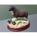 Border Fine Arts B1441A Badger faced ewe & lambs