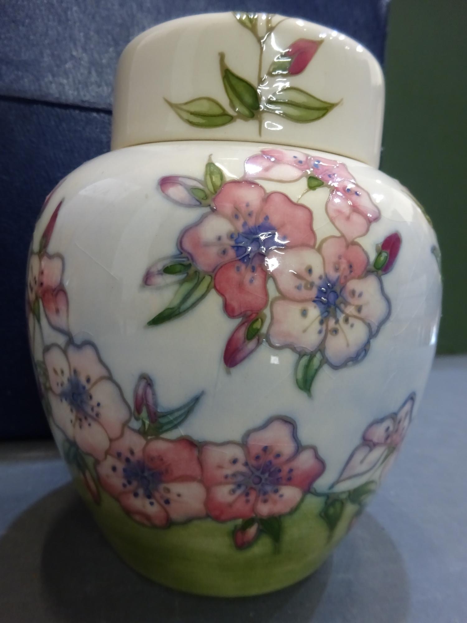 Moorcroft ginger jar 'spring blossom' pattern, after Sally Tuffin, by Jennifer James - Image 2 of 6