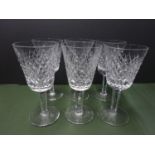 6x Small wine glasses by Waterford Crystal - ALANA pattern