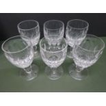 6x Waterford COLLEEN Cut Glass Claret Wine Short Stem 4 3/4"