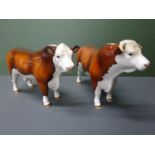 Beswick bull & cow ornament (brown & white)