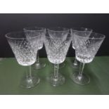 6x Large wine glasses by Waterford Crystal - ALANA pattern