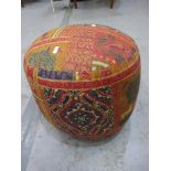 Fabric, bean filled footstool