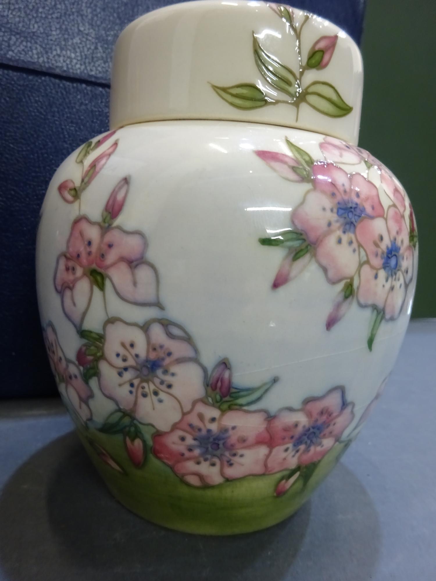 Moorcroft ginger jar in the 'spring blossom' pattern, - Image 3 of 6