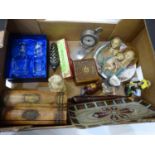 Mixed lot including toby jug, harmonica, pipe, wooden boxes etc