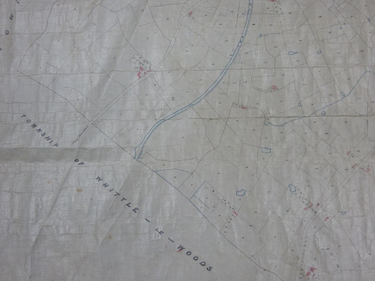 1846 hand drawn Tithe map of Chorley, Lancashire and surrounds (see description) - Image 4 of 5