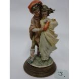 Capodimonte - boy and girl with lamb
