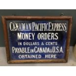 Vintage enamel framed adverstising sign