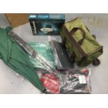 (B) Mix fishing lot - Bags, seat, holdall & umbrella - 7 items