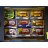 Collection of Corgi model buses and coaches (9 ITEMS, BOX 5)