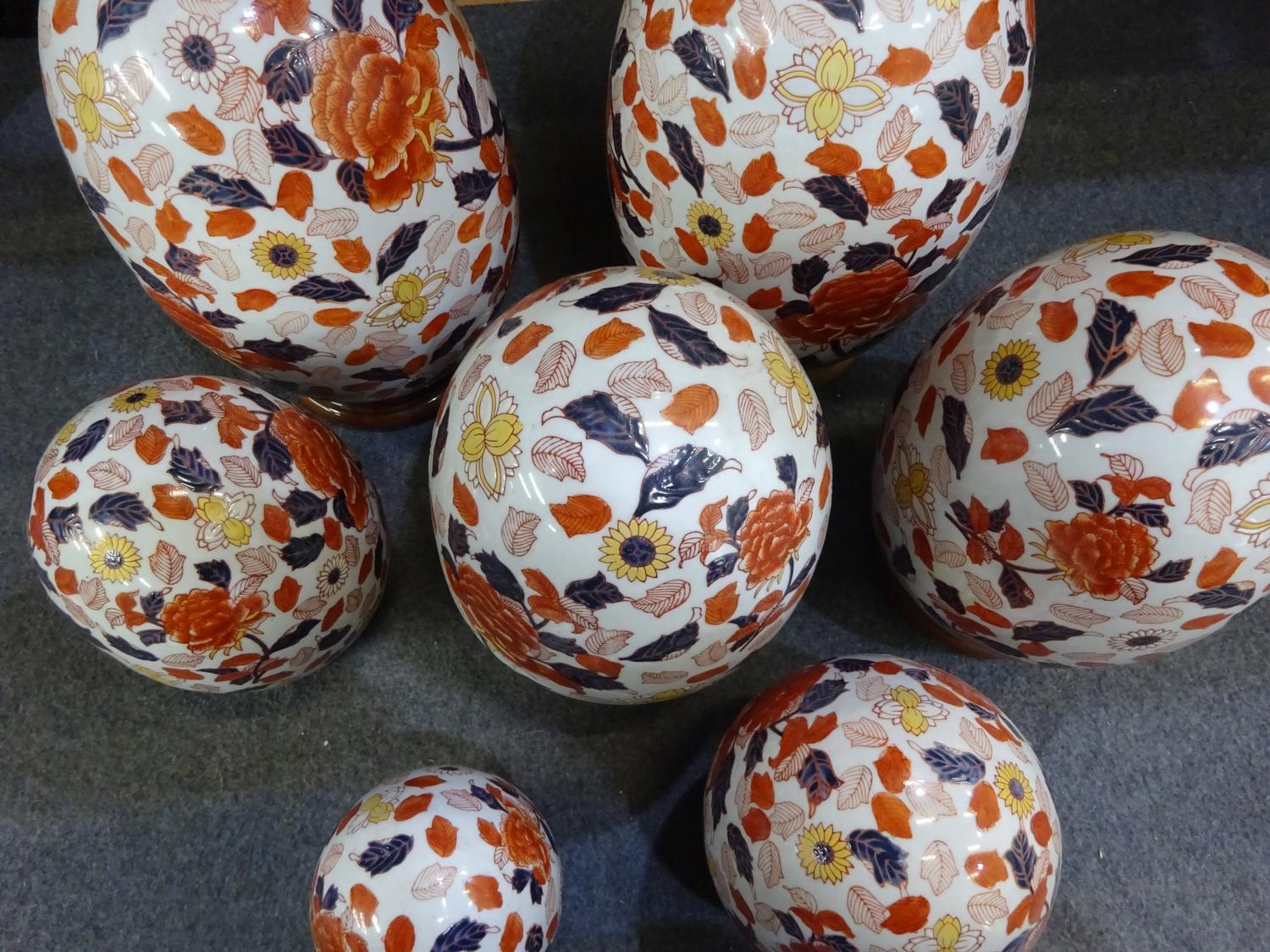 (F) Seven decorative ceramic eggs - Image 2 of 3