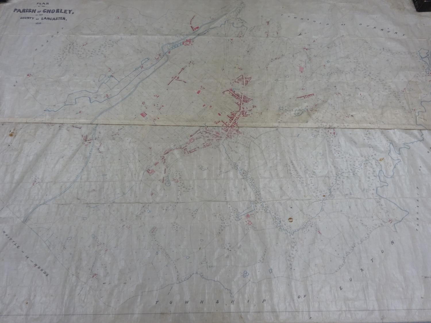 1846 hand drawn Tithe map of Chorley, Lancashire and surrounds (see description) - Image 2 of 5