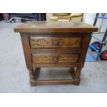 Wooden bedside table with draws