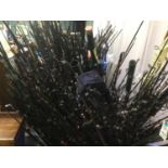 Approximately 150 - 200, mixed, un bagged & loose fishing rods, new old stock(1990's)