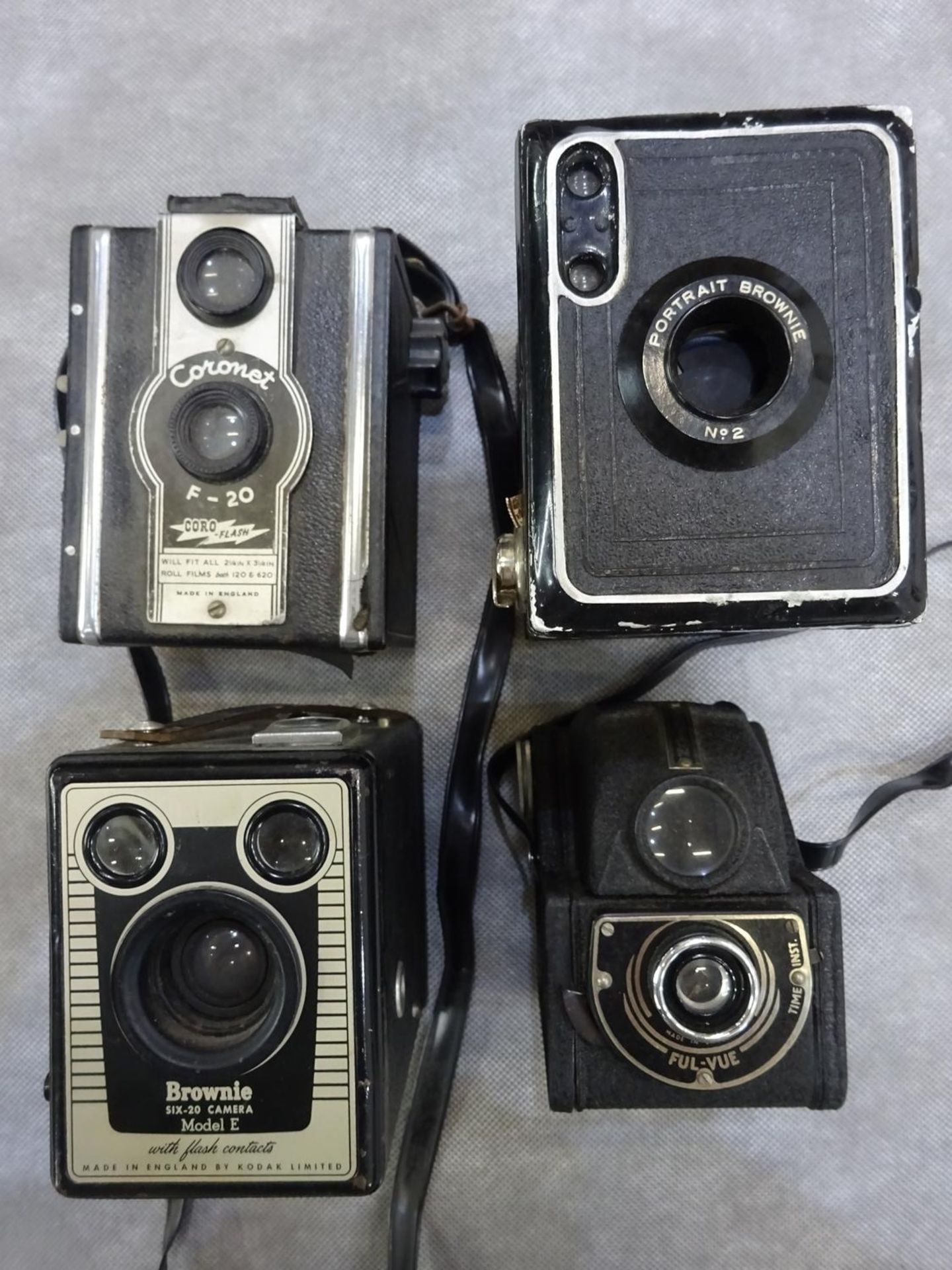 4 vintage box cameras