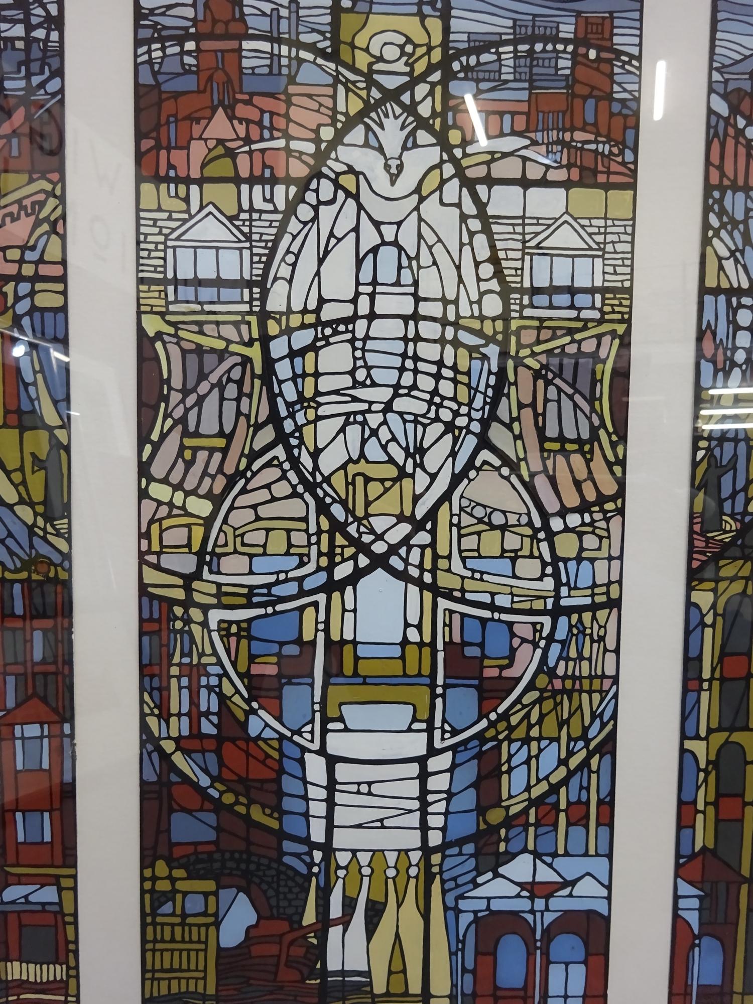 Gerald Rickards(1931 -2006) Original, design for stained glass window at the Queens Hall, Wigan - Image 2 of 2