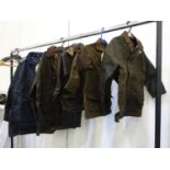 (M) 5 x vintage 'JOVIEL' wax jackets child and adult sizes