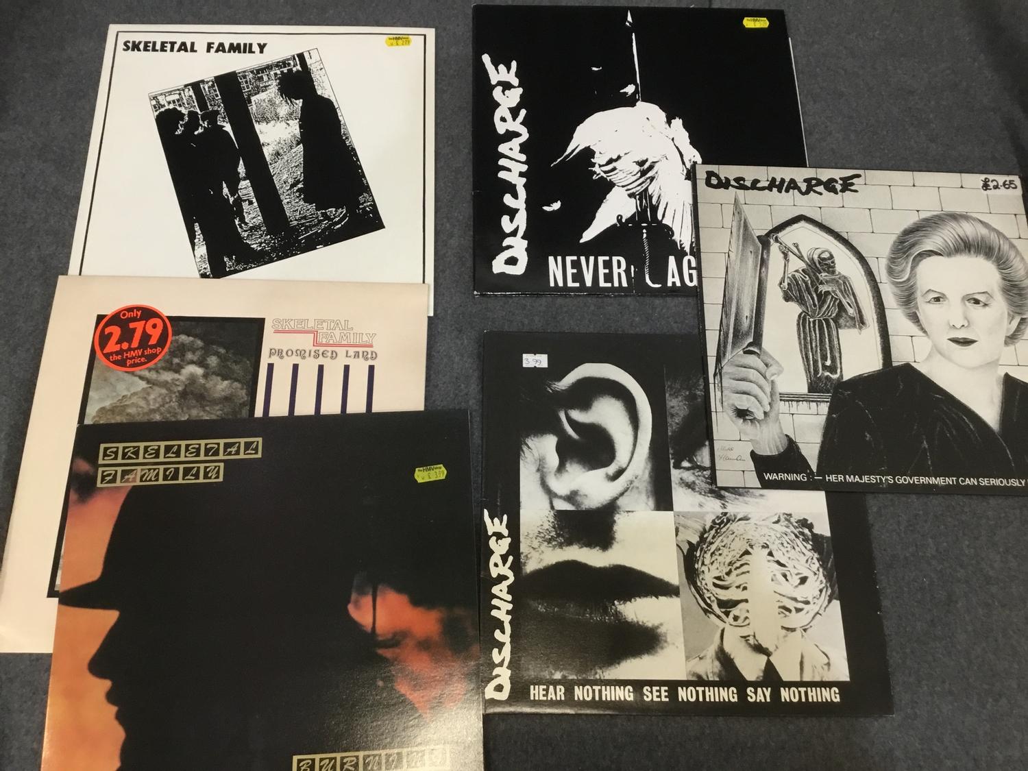 Various 'Discharge & Skeletal Family' LP's