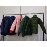 (P1) Quantity of 5 'PUFFA' jackets - various sizes