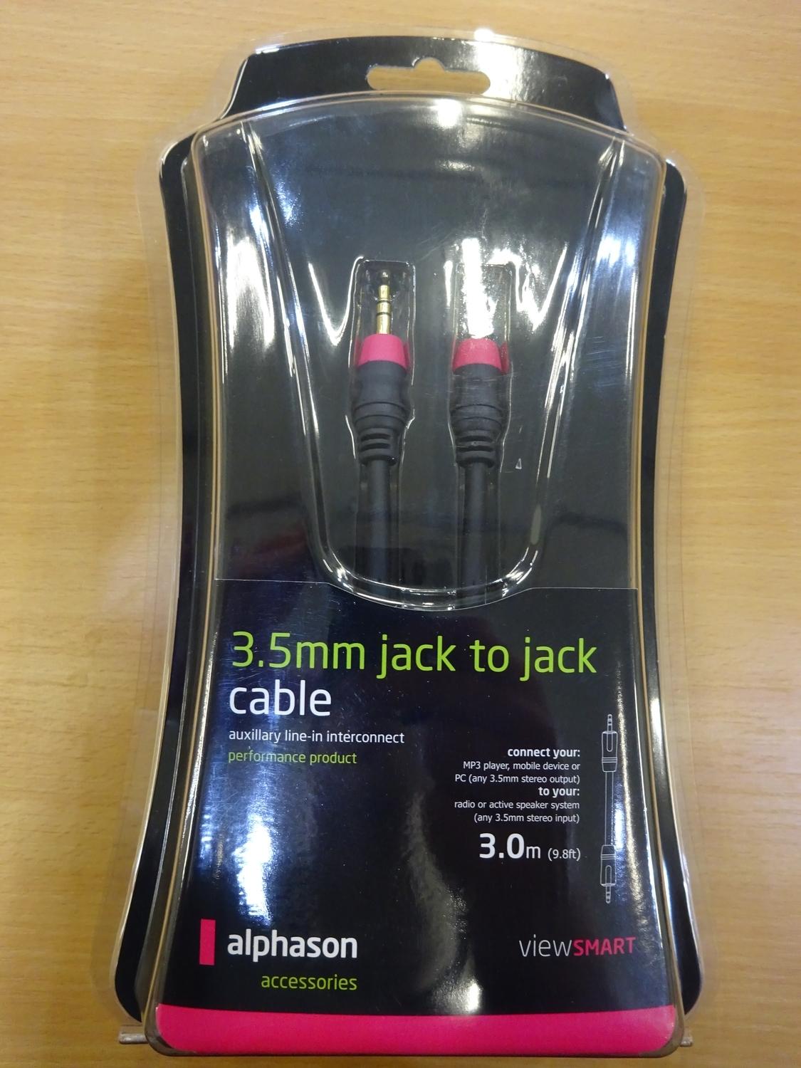 5 Alphason 3.5mm jack to jack cables (3m) - Image 2 of 2