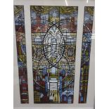 Gerald Rickards(1931 -2006) Original, design for stained glass window at the Queens Hall, Wigan