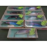 Nine boxed vintage ABU lures - box 14cm