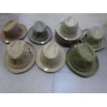 Quantity of 10 trilby hats made by 'THE GUN SHOP GRANTHAM'