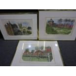 Gerald Rickards(1931 - 2006) - Hand tinted singed prints of various places in Wigan x3, 41x31cm