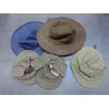 Selection of 5 vintage hats - trapper hats etc