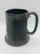 A Cornish pewter tankard made by James Dixon and Sons of Sheffield.