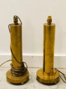 A pair of heavy brass table lamp bases