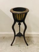 Wooden Pot stand with brass pot (AF)